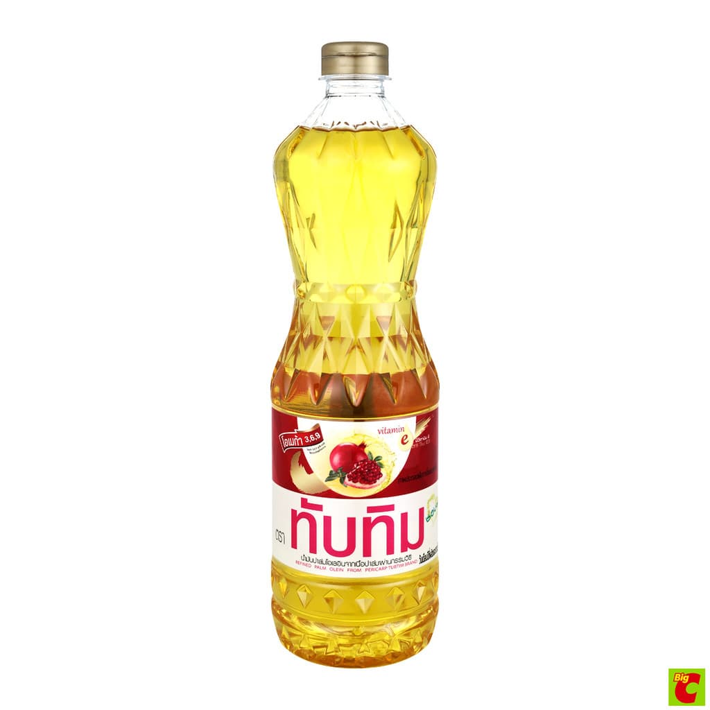 ทับทิม น้ำมันพืชแบบขวด น้ำมันปาล์ม 1 ลิตร