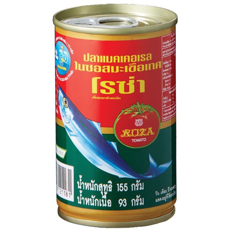 โรซ่าปลาแมคเคอเรลในซอสมะเขือเทศ 155กรัมฝาดึง Roza Mackerel in Tomato