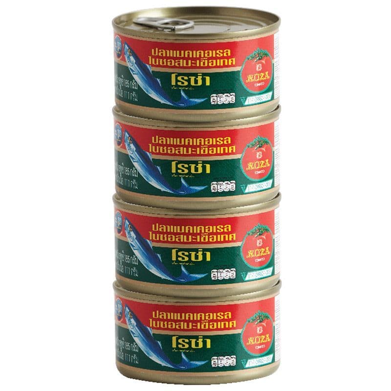 โรซ่าปลาแมคเคอเรลในซอสมะเขือเทศ 185กรัม แพค 4 Roza Mackerel in Tomato