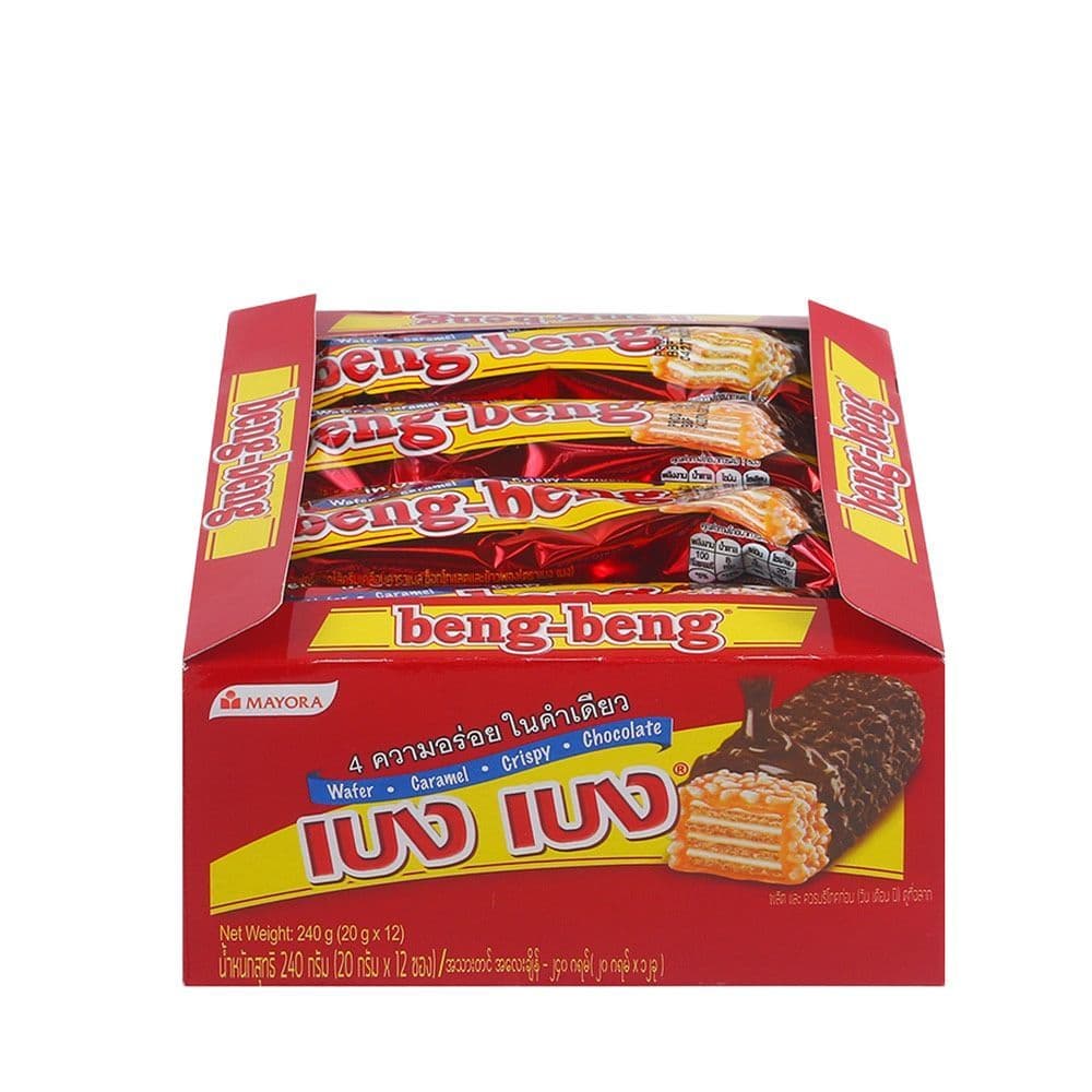เบงเบง เวเฟอร์ ไส้ครีมเคลือบคาราเมล 20กรัม. X12 BENG BENG WAFER
