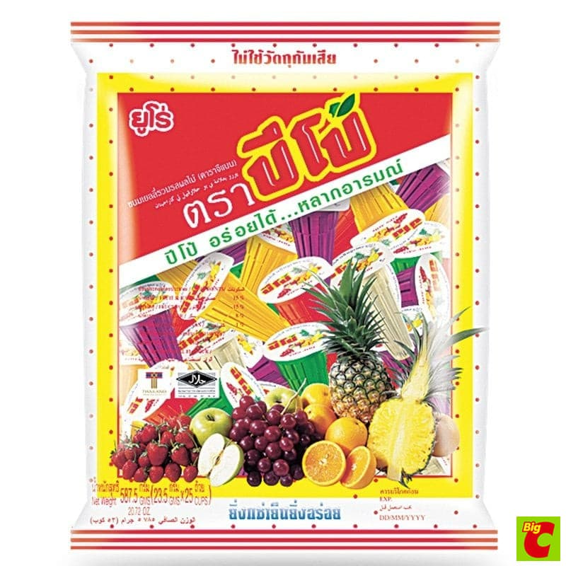 ปีโป้ ขนมเยลลี่รวมรสผลไม้ คาราจีแนน 587.5 ก.