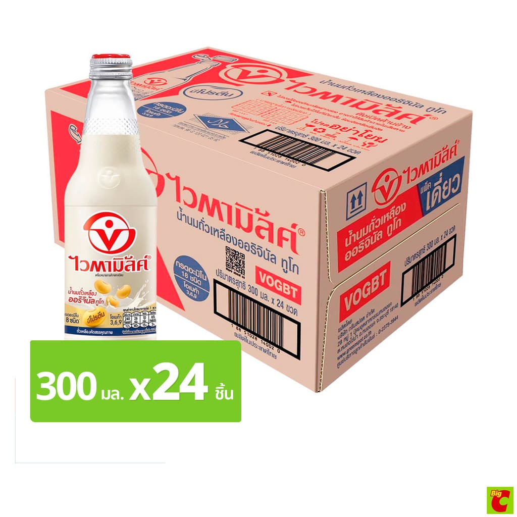 ไวตามิลค์ ทูโก นมถั่วเหลือง สูตรออริจินัล 300 มล. x 24 ขวด